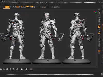 Printer 3D STL Hard Surface Robot Sci-fi Cyber Free 3D print model