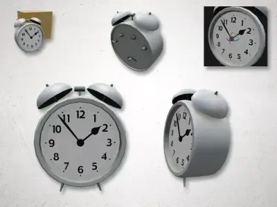 Clockwise - three times time Low-poly 3D model