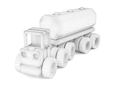Wooden toy truck 20 3D model