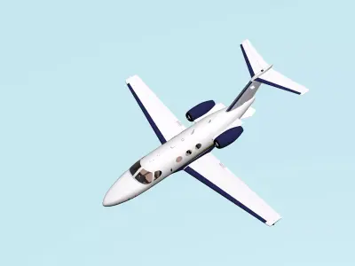 Jet ve ucak Low-poly 3D model