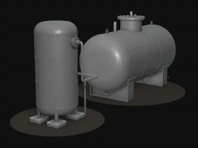 Oil and gas tank 3D model