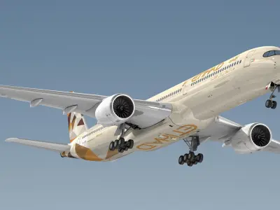 Airbus A350-1000 Etihad Airways 3D model