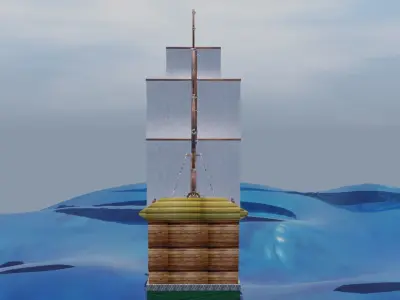 Pirate ship simple Free 3D model