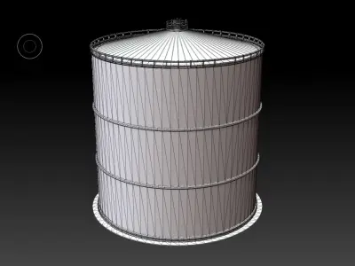 Industrial tank01 Low-poly 3D model Low-poly 3D model