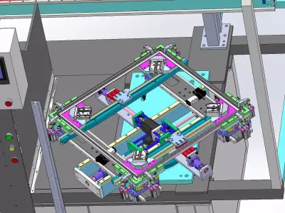 Double-station aluminum frame welding machine 3D model