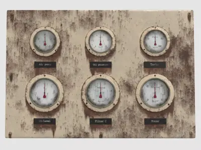 Old gauge panel Low-poly 3D model