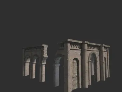 Medieval ruin Low-poly 3D model