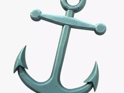 Stylized Cartoon Anchor Low-poly 3D model