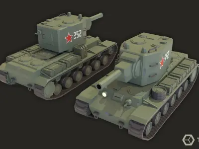 Tanks USSR WWII LowPoly Pack Low-poly 3D model