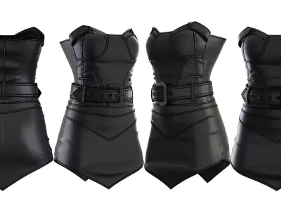 Corset Dress Low-poly 3D model