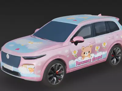 Kawaii Cupid Anime SUV 3D Model Low-poly 3D model
