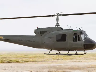 Iroquois UH-1 Huey Military Helicopter  3D model