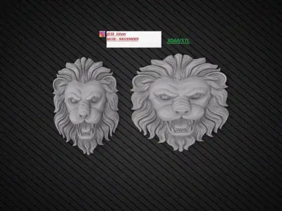 Antique New lion face  south Indian   rhino matrix  3D print model