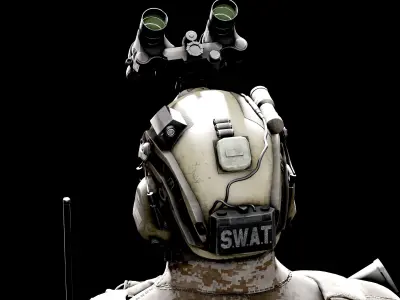 Military helmet GAME READY Low-poly 3D model buy