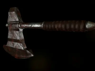 Battle Axe Low-poly 3D model 43