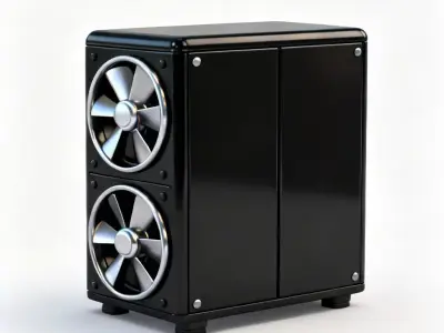 Stylized Industrial Server Unit 3D Model Low-poly 3D model