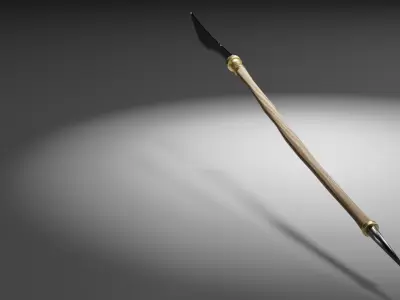Arbir halberd - Wooden Spear Low-poly 3D model