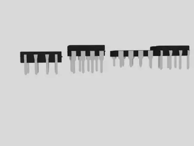 555 Timer Signetics NE555N  Low-poly 3D model