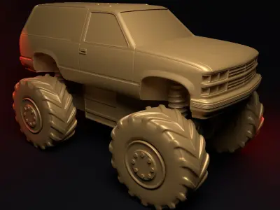 Simple toy suv 3D print model