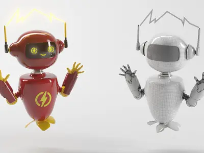 ROBOT FLASH ELECTRIC Low-poly 3D model