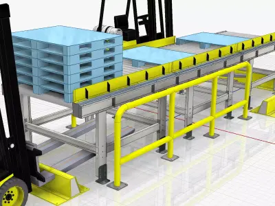 Roller Chain Conveyor pallet - 02 Low-poly 3D model