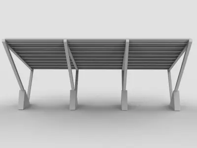 Carport Car Metall 04  3D model