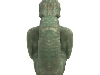 Siren bronze statues Low-poly 3D model