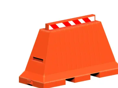 Jersey Road Barrier Low-poly 3D model