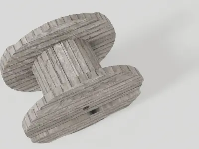 Cable drum Low-poly 3D model