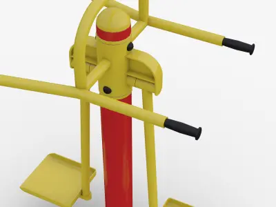Outdoor fitness Equipment Exercise double wave plate 3D model