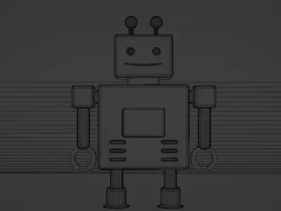 robot with eyes Free low-poly 3D model