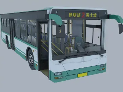 Kunming City Bus    Golden Dragon Bus      3D model