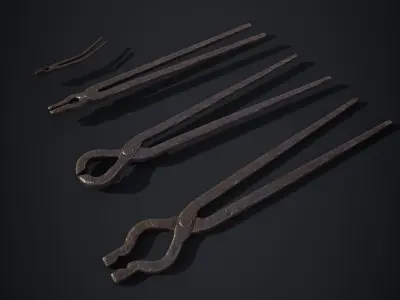 Medieval Blacksmith Tongs - 3D Model Pack Low-poly 3D model