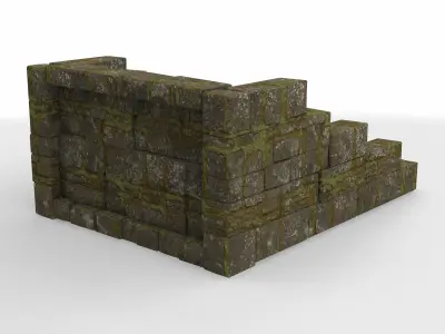 set architecture stairs small  3D model