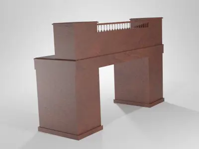 Antique Desk Low-poly 3D model