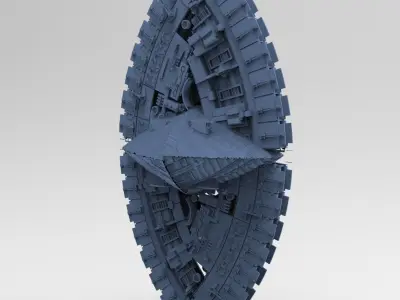 Art Deco Sci-Fi Disk Ship 3 3D model