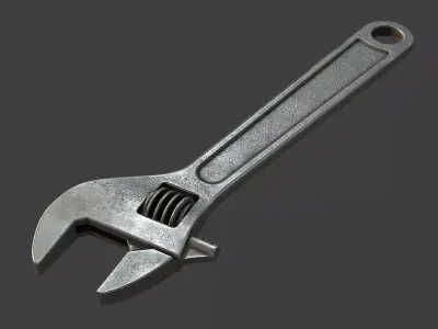 Adjustable Wrench Low-poly 3D model get