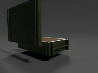 Vintage Soviet Ammo Crate Low-poly 3D model