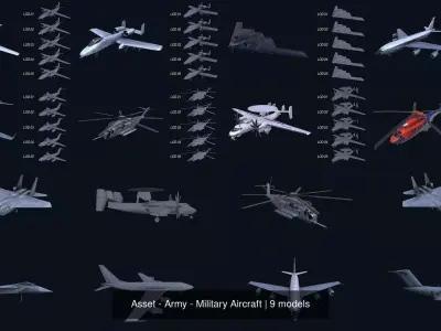 Asset - Army - Military Aircraft 3D Model Pack