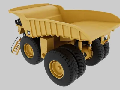 Generic Mining Truck Rigged And Animation GameReady Low-poly 3D model