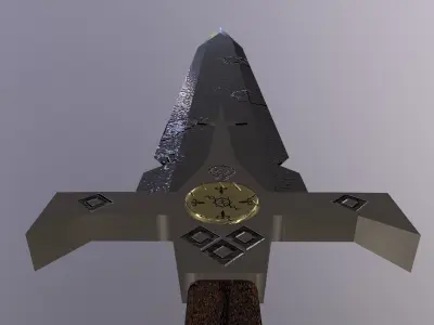 Holy Broadsword Low-poly 3D model