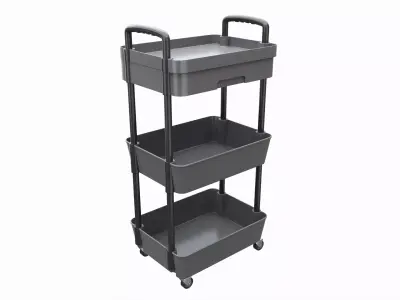 Rolling Utility Cart with Drawer 3-Tier 3D model
