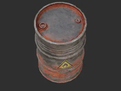 Metal Drum  Low-poly 3D model