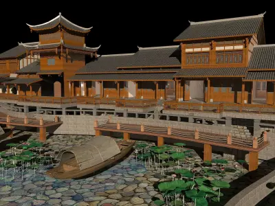 Chinese ancient palace  3D model by aceimagedesign-1