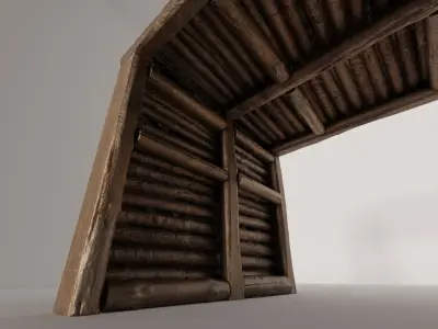 Mine Tunnel kit Low-poly 3D model Low-poly 3D model