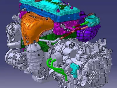 Motor Toyota Low-poly 3D model