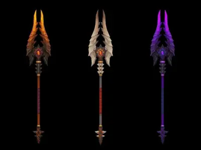 Volcano King Spear Low-poly 3D model