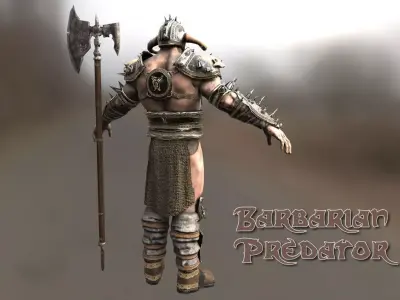 Barbarian Predator Low-poly 3D model