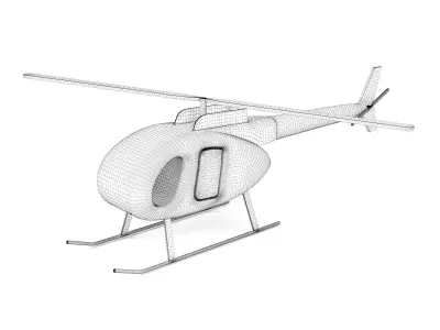 Wooden toy helicopter 04 3D model
