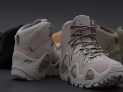 Lowa Zephyr military boots Low-poly 3D model